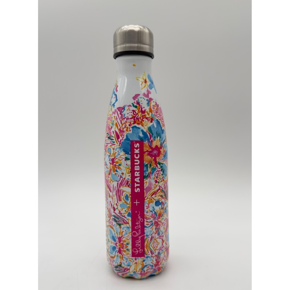 Starbucks x Lilly Pulitzer S'well 17oz Stainless Steel Water Bottle Floral 2015